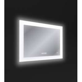 Зеркало для ванной LED DESIGN PRO 060 80 часы с подсветкой с антизапотевателем прямоугольное 